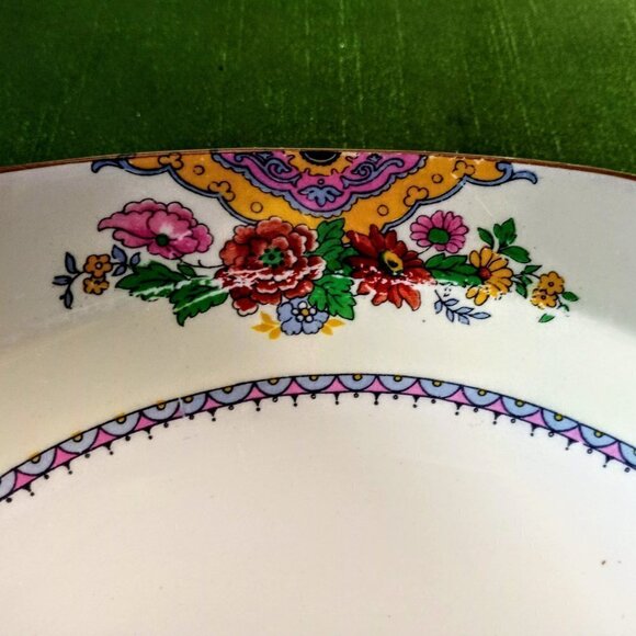 Vintage John Maddock 1930 Ivory Floral Porcelain Dish - Picture 5 of 5